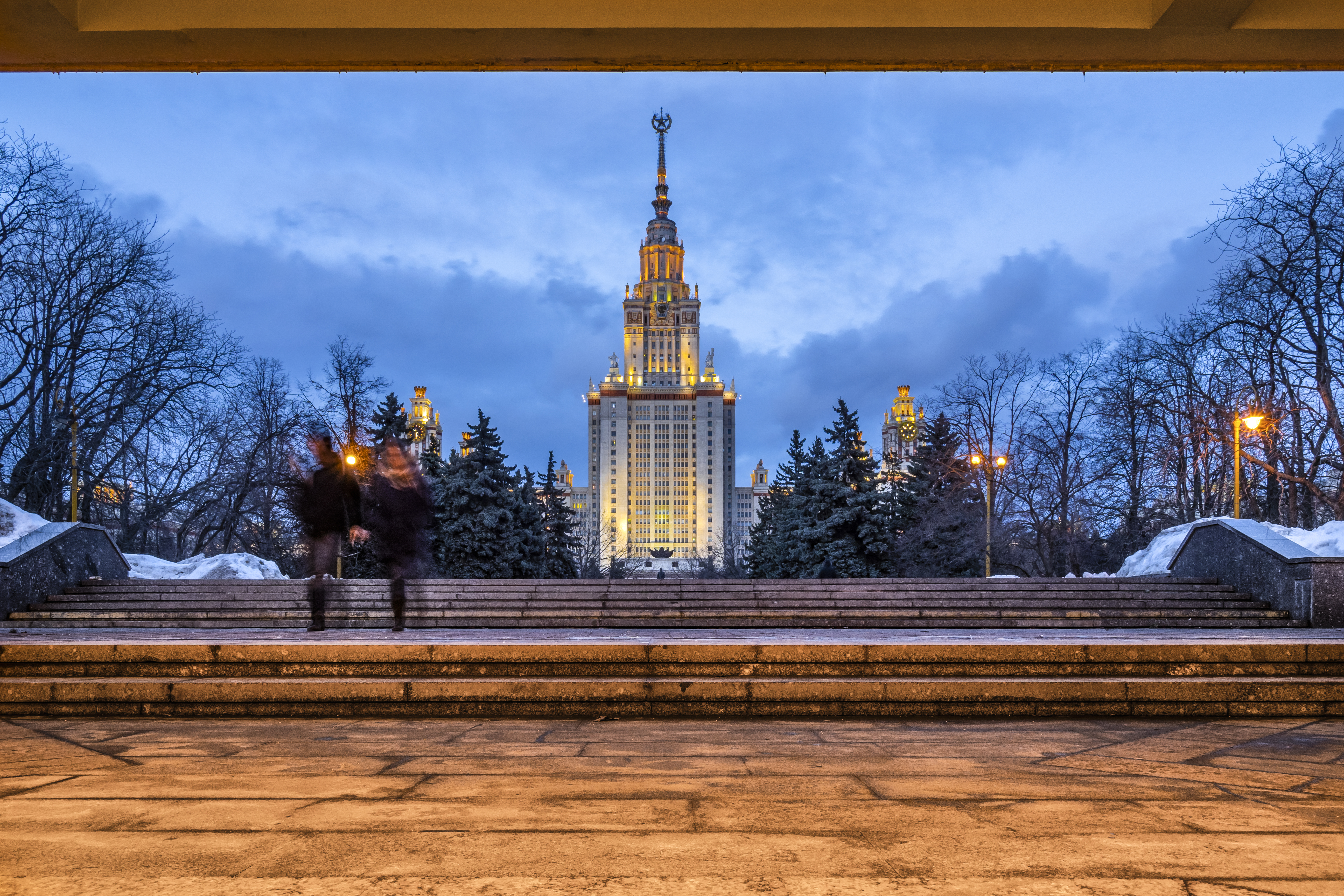 Парк Победы Москва зимой. МГУ зимой 2018.