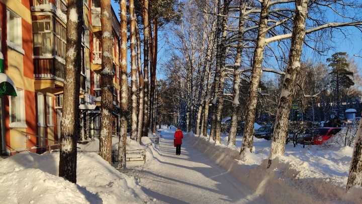 В новосибирском Академгородке на женщину с балкона упала снежная глыба