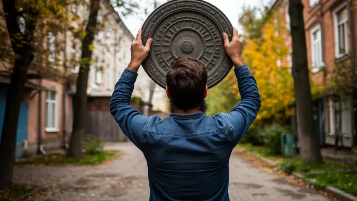 Бородач метнул крышку колодца в окно комнаты с ребёнком в Копейске