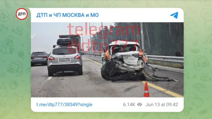 Каршеринг всмятку: жёсткое ДТП на трассе М-12 в Подмосковье попало на видео