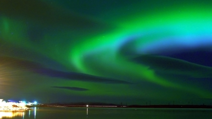 Над Свердловской областью зажглось северное сияние