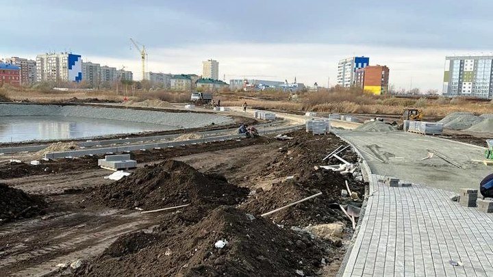 Шумков показал работу над новым парком у озерка в Кургане
