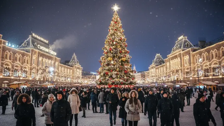 Тысячи людей штурмуют Красную площадь: очереди за мороженым даже в мороз