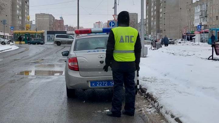 Автомобиль ДПС вылетел с дороги и врезался в дерево