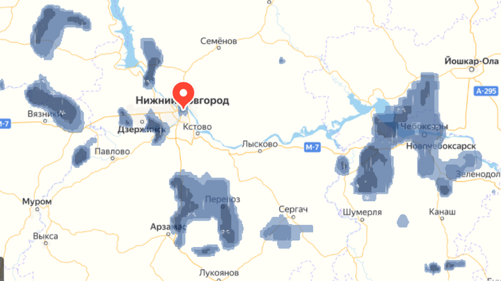 Нижегородскую область накроют ливни в ближайшие часы