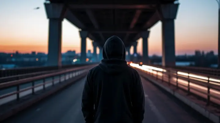 Последний путь челябинца, сорвавшегося с третьего уровня моста, попал на камеру