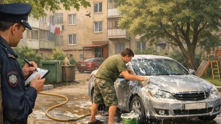 Член ОП Машаров: мытье машины во дворе грозит крупным штрафом до 250 тысяч рублей