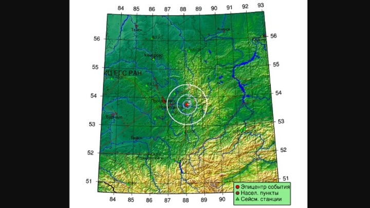 Землетрясение магнитудой 3,1 произошло в Кузбассе на границе с Хакасией