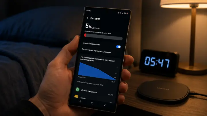 Samsung сломала свои флагманы: владельцы жалуются, что телефон за ночь теряет 80% заряда
