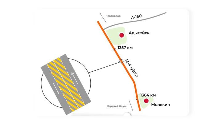 На трассе М-4 Дон под Адыгейском перекроют одну полосу