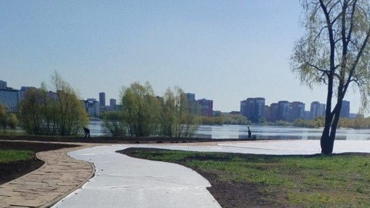 Парк Арена затопило в Новосибирске из-за подъёма Оби