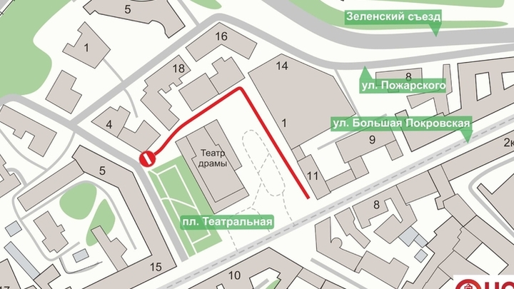 Движение по Театральной площади ограничат 13 июля в Нижнем Новгороде