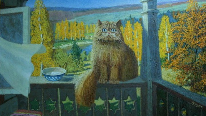 Глухонемой владимирский художник пишет котиков: его картины есть в Третьяковке и в коллекции Путина