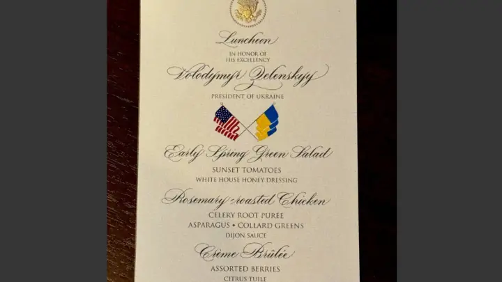 Опубликовано меню обеда у Трампа, с которого выгнали Зеленского