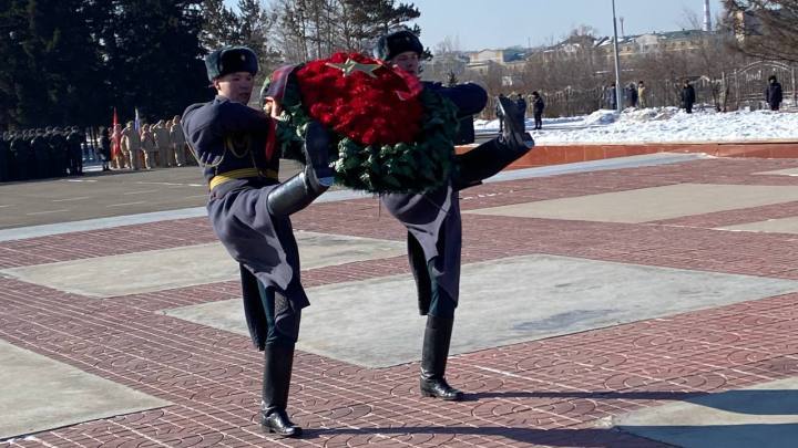 Митинг в честь Дня защитника Отечетсва прошел в Чите