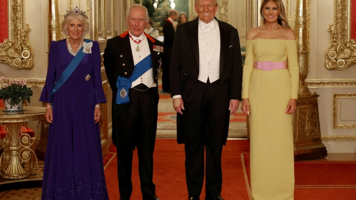 Эксперт по лжи назвал случайным желто-синий дресс-код жен Карла III и Трампа