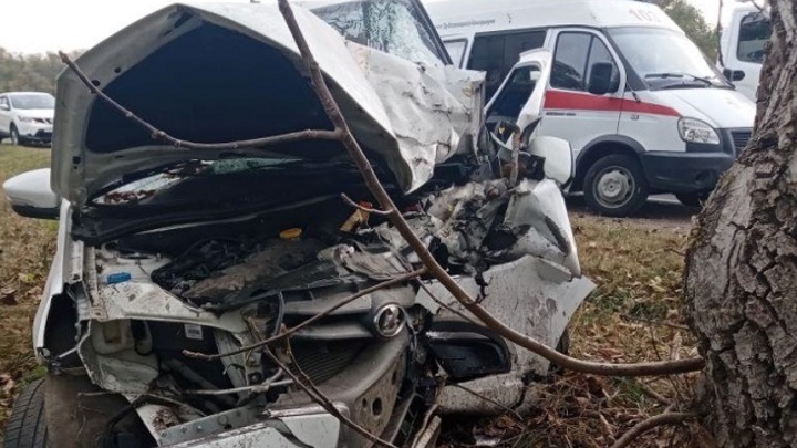 В Кавказском районе один человек погиб и двое пострадали при наезде легковушки на дерево