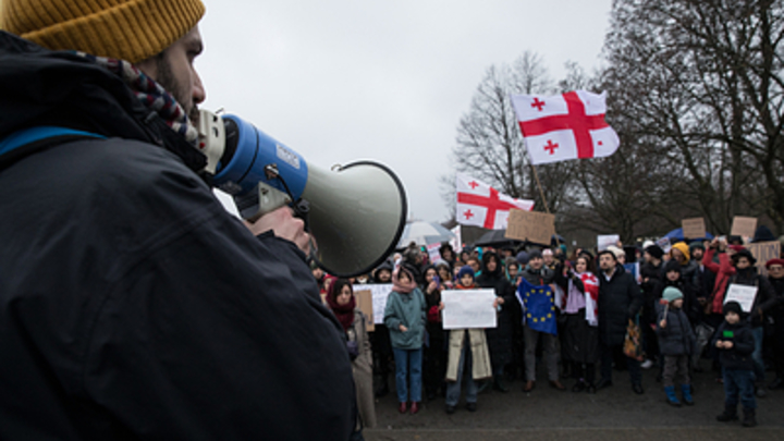 Истинная суть протестов в Тбилиси: Участники уже жгут на улицах флаг России