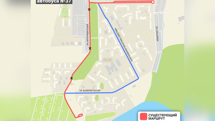 В Краснодаре изменят схему движения автобуса №37