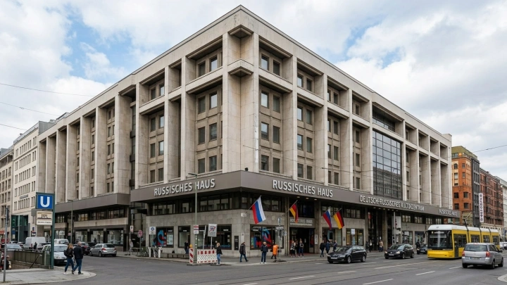 Жители Берлина приходят с поддержкой к закрытому Русскому дому