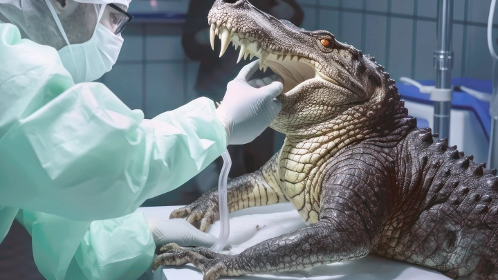 В Замбии рыбак оказался в пасти крокодила, спасаясь от разъярённых слонов