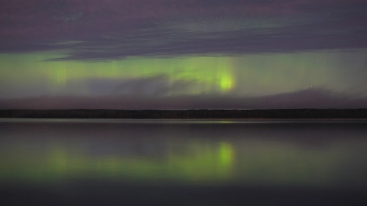 Полярное сияние в ночь на 23 марта увидели жители Новосибирской области