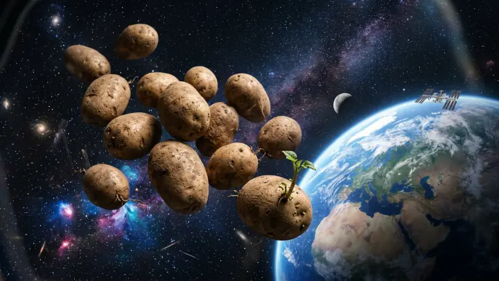 Фиолетовое существо с щупальцами на МКС оказалось картофелем