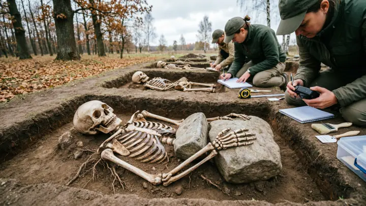 Польские археологи обсуждают кладбище вампиров в деревне Пень
