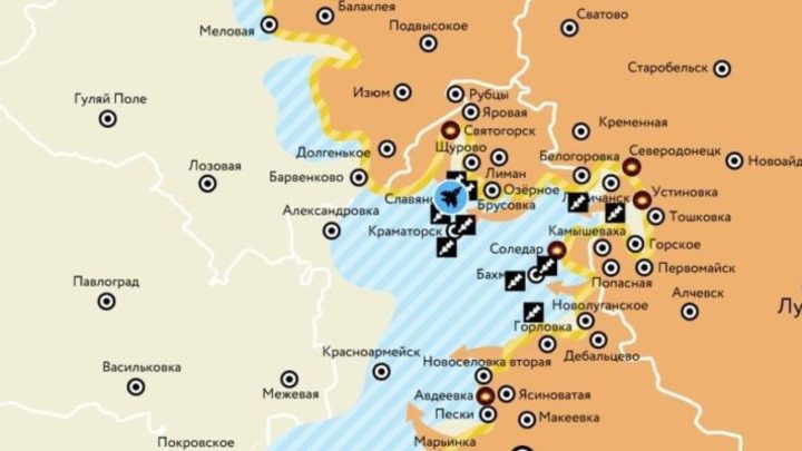 Карта боевых действий на Украине 10 июня: русские сбили два самолёта