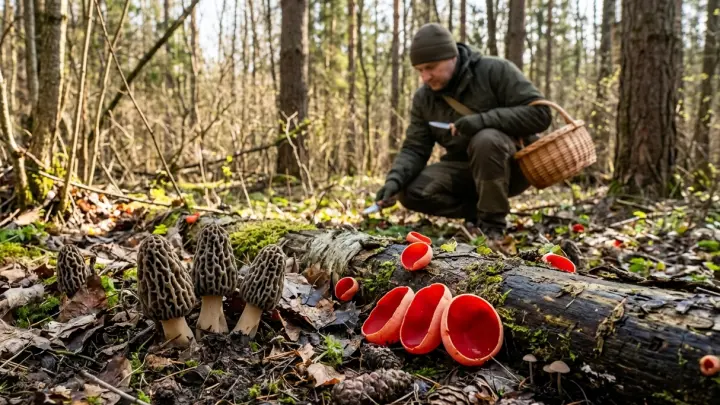 В лесах Подмосковья появились первые весенние грибы
