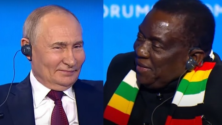 У нас своих хватает: Путин ответил шуткой на предложение президента Зимбабве подарить гиен
