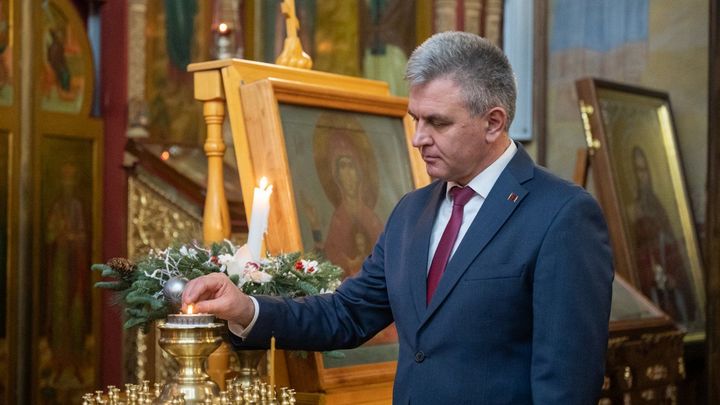 Президент Приднестровья посетил тираспольский храм в Рождественский праздник