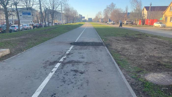 В Иванове на двух улицах просел подмытый талыми водами грунт