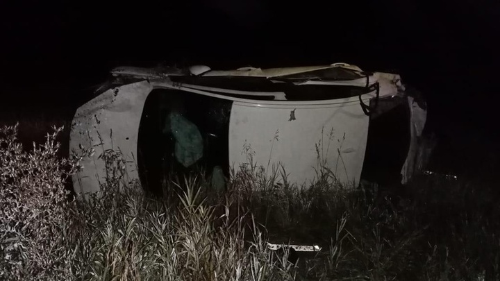 19-летняя девушка на автомобиле Peugeot слетела в кювет под Новосибирском