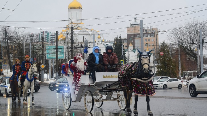 В Иванове Дед Мороз под дождём пообещал мэру, что привёз настоящую зимнюю погоду