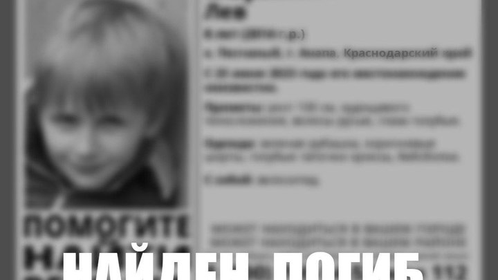 Пропавшего в Анапе 8-летнего мальчика нашли погибшим