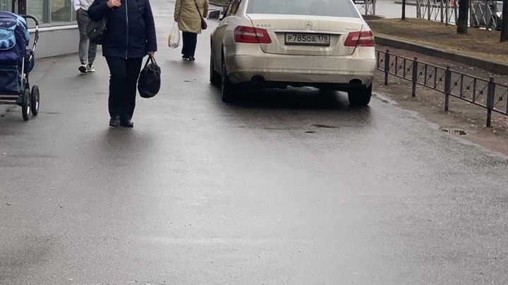 Петербуржцы требуют жестоко наказать водителя на «Мерседесе» за езду по тротуару и избиение женщины