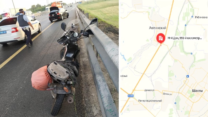 В Ростовской области 37-летняя мотоциклистка врезалась в стоящую на трассе машину