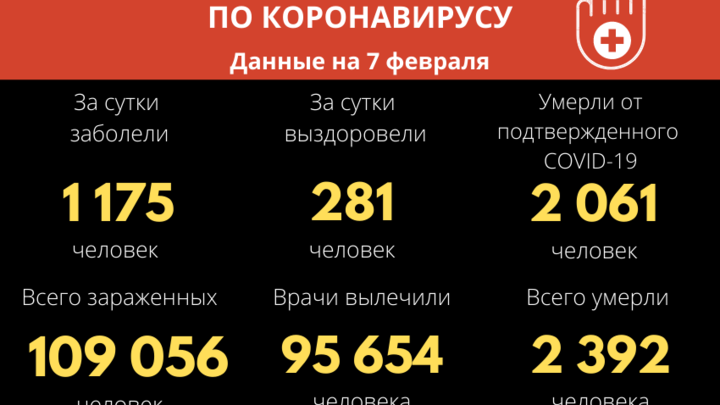 6 февраля в Забайкалье выявлено 1 175 новых случаев заражения коронавирусом