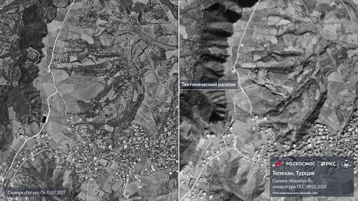 Роскосмос показал снимок огромной расщелины, появившейся после землетрясения в Турции - Видео