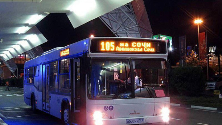 В Сочи с 1 июля автобусы в аэропорт и на Красную Поляну ходят круглосуточно