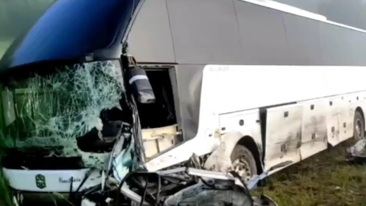Два человека погибли в аварии с иномаркой и автобусом в Иркутской области