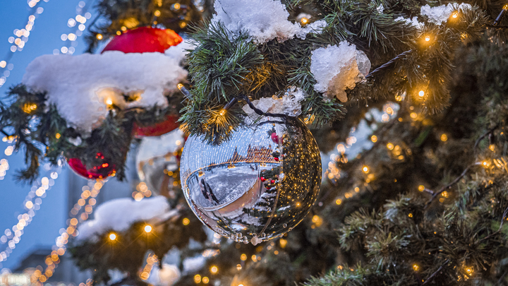 Не простояла и суток: Катастрофа с главной ёлкой Мариуполя попала на видео