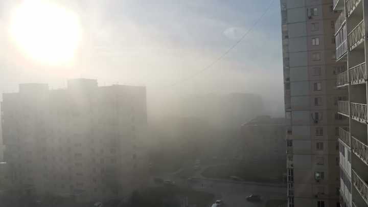 Густой туман окутал Новосибирск утром 4 октября