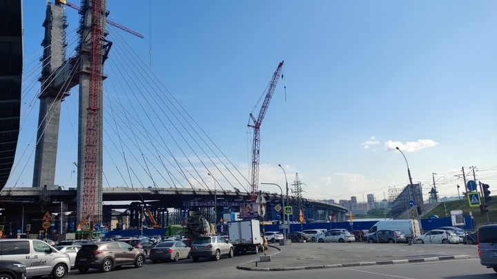 ГК ВИС показала с дрона стройку четвёртого моста в Новосибирске