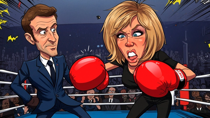 Снова жена? Кровавый глаз Макрона взбудоражил общественность