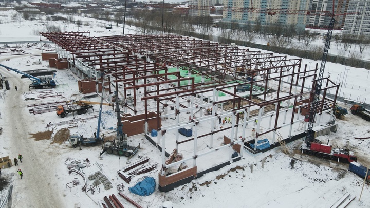 На стройплощадке Дворца водных видов спорта в Иванове произошло обрушение конструкции