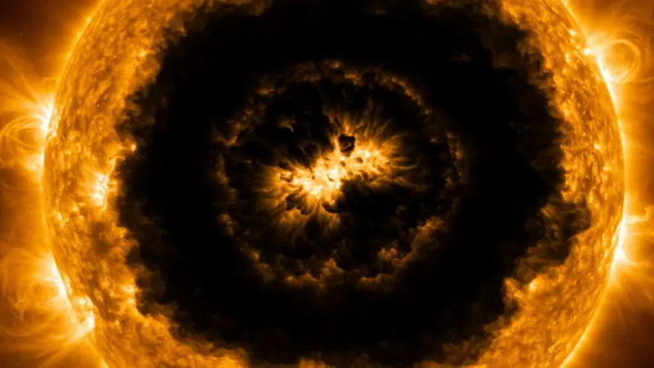Чёрный взрыв на Солнце: облако холодной плазмы окутало звезду — будут ли последствия