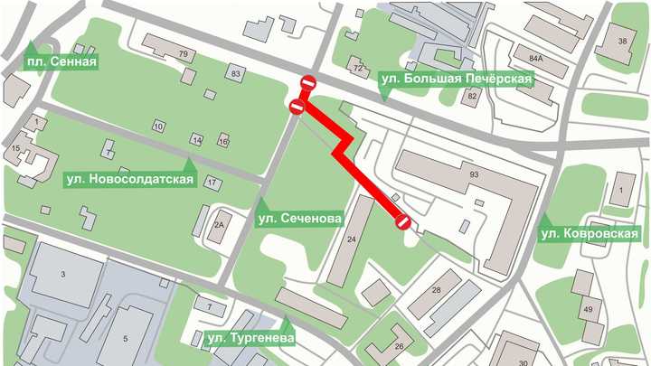 В Нижнем Новгороде приостановят движение на улице Сеченова