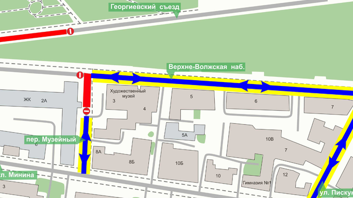 Верхневолжскую набережную и Георгиевский съезд закроют на месяц в Нижнем Новгороде